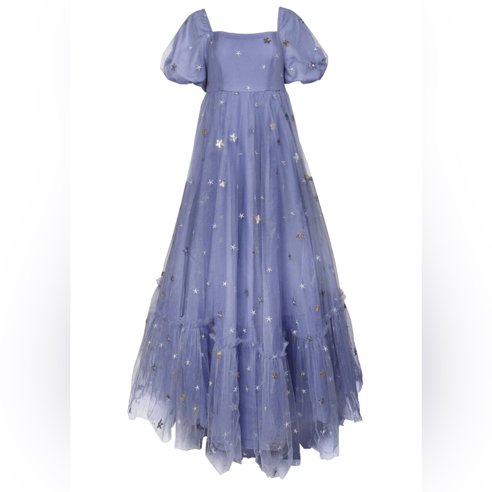 JessaKae Wendy Starry Gown Dress in Blue Star Blur Size Medium NWT